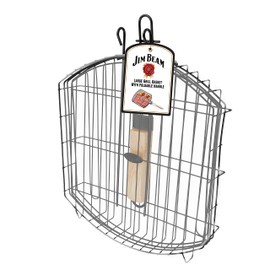 Style Asia Jim Beam JB0126 Extra Large Grilling Basket with Detachable Wooden Handle, Silver