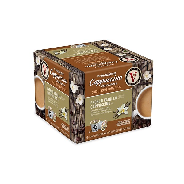Victor Allen's Coffee French Vanilla Flavored Cappuccino, 42 Count Single Serve Coffee Pods for Keurig K-Cup Brewers