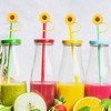 CustomyLife 5 Pcs 0.3inch Sunflower Straw Toppers Reusable Silicone Drinking