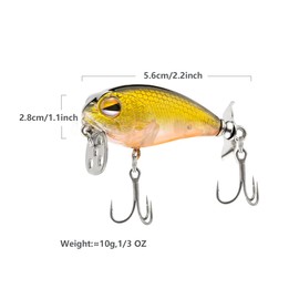 Fishing Lures with Propeller, 5-Pack Metal Crankbait Set, Multi-Color Hard Baits with Treble Hooks