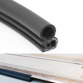 Rubber U Channel Bulb Trim Seal,Garage Door Seals Bottom Rubber, Automotive Weather Stripping 11/16" x 3/4" Fits Range 3/64" to 3/8" Edge for Car Bus Camper Boat RV Truck Doors (32 feet)