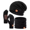 Winuesa Mens Womens Hat Scarf Gloves Set Winter, Thermal Fleece