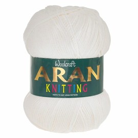 Woolcraft Aran Knitting Yarn 400g 100% Acrylic 400 Cream