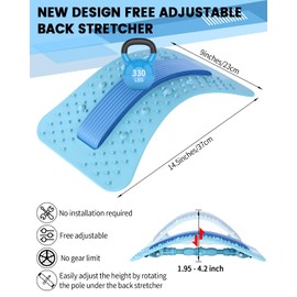 Yetulike Back Stretcher Lumbar Backs Cracker with Magnet Backs Massager Lower Back Pain Relief Upgraded Multi-Level Support Stretcher Spinal Board Device for Herniated Disc, Sciatica, Scoliosis