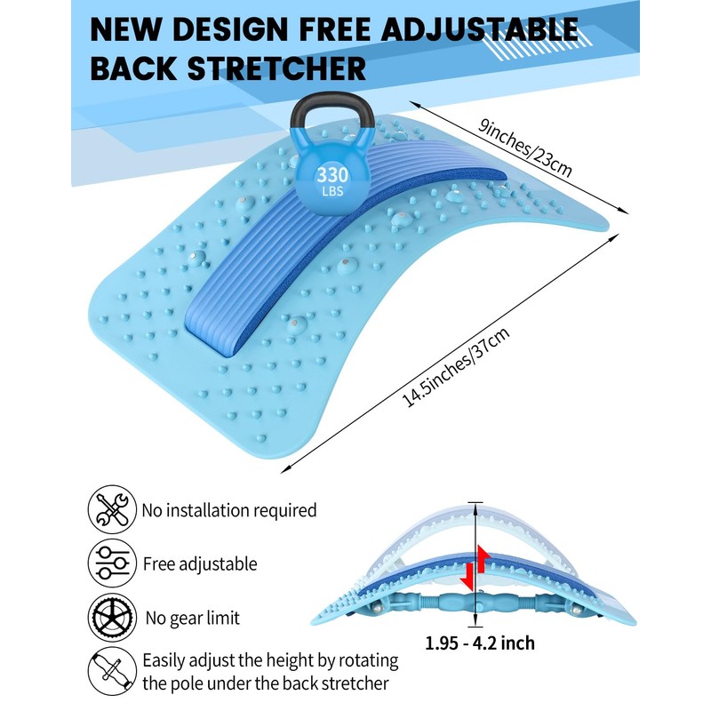 Yetulike Back Stretcher Lumbar Backs Cracker with Magnet Backs Massager