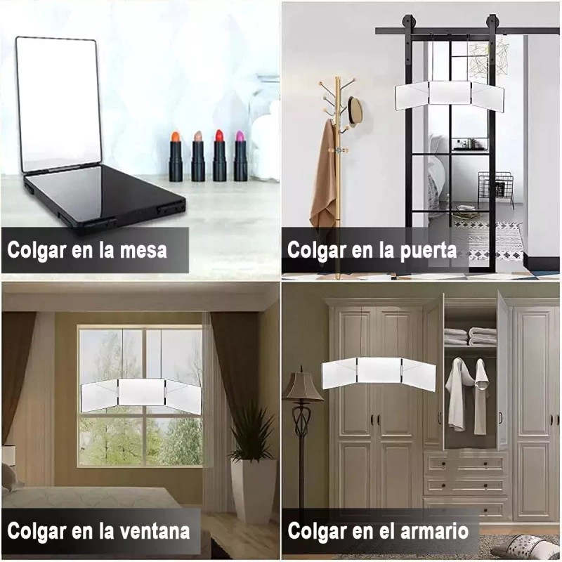 ROMERADOS Espejo Tríptico 360 Grados Para Corte De Pelo Estilo