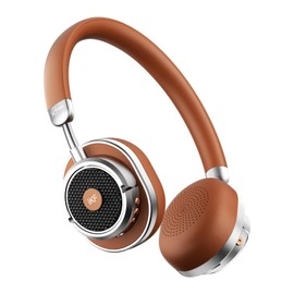 iKF Rona Retro Classic Active Noise Cancelling Wireless Headphones, Bluetooth On Ear Headset with Mic,75H Playback, Metal Vintage Design,3D Movie Sound,Wired,for Small Heads & Teens (Brown)