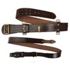 Sam Browne Belt + Shoulder Strap Brown Leather Brass Uniform