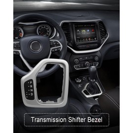AUGREX Transmission Shifter Bezel with Harness Kit Fits for Jeep Cherokee 2014 2015 2016 2017 Replace 601-402 5YD27LS5AA 68413957AA (Upgrade Silver)