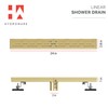 Hydroware 24 Inches Linear Shower Drain - Stainless Steel Rectangular
