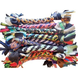 Dog Puppy Small Tug of War Pull Toy Rope Play Durable Interactive Entertaining Heavy Duty Fleece Handmade Round Square Braid (Mystery)