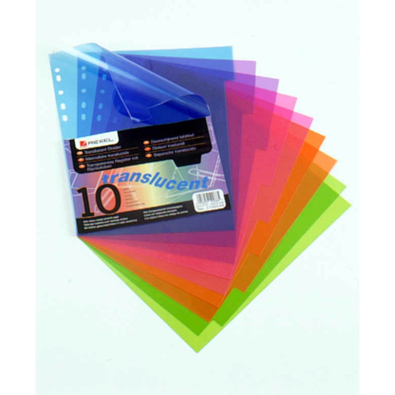 Rexel Translucent Polypropylene 10 Part Divider - Multicoloured