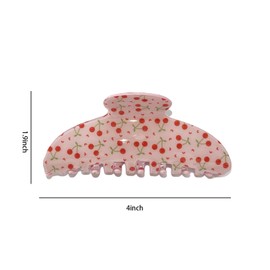 Cherry Hair Claw Clips Trendy Hair Clips Cute Claws for Thick Thin Cherry Hair Accessories for Women (Cherry-pink clip)