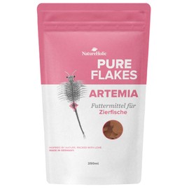 NatureHolic Pure Flakes - Artemia - High Acceptance - Over 50% Artemia - Does Not Cloudy the Water - For Fish and Invertebrates - Made in Mannheim
