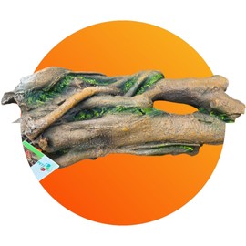 Natural Liana Hide Cave for Reptiles, 36.5x16x11cm, Terrarium Decoration for Lizards and Snakes