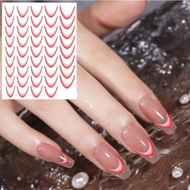 French Tip Nail Stickers | Gradient French Tips Nail Stickers,Nail Accessories, Manicure Stickers, Women Nail Foil, Fingertip Stickers for Birthdays, Christmas