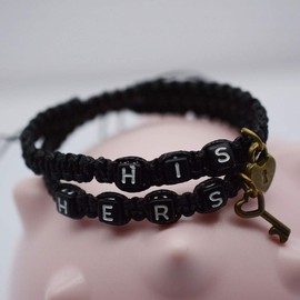 Phoenix Angela Couple Bracelets Set Women Men Teens 8 Infinity Bracelets Jewelry for Lover Friends Wrist With Key and lock Charm (Black+key)