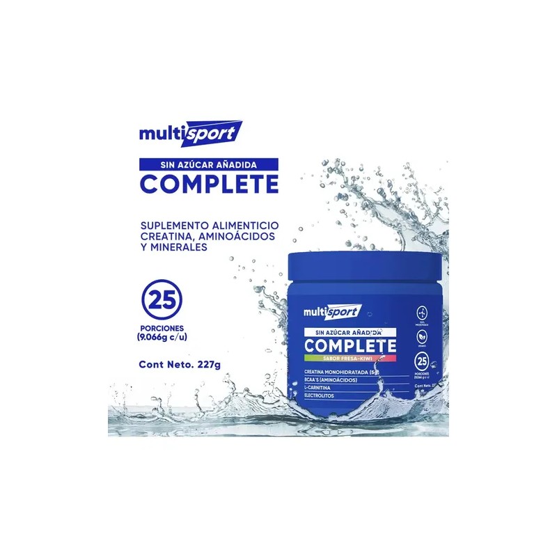 Multisport Creatina Monohidratada Rendimiento Deportivo 300g Fresa - Kiwi