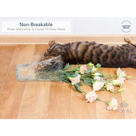 Royal Imports Flower Acrylic Vase Decorative Centerpiece for Home or Wedding Non-Breakable Plastic - 9" Tall, 4" Opening - Clear - Colour: Clear, Size: 11"