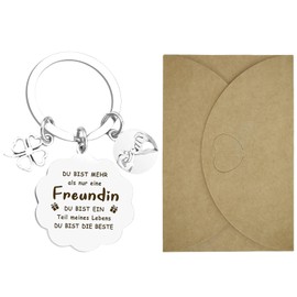 Kabwea Friendship Keychain and Envelopes, Gifts for Lovers and Friends, Made of Stainless Steel, Lightweight and Durable, Suitable for Valentine's Day