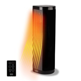 BLACK+DECKER Ceramic Space Heater with Adjustable Thermostat, Tower Heater for Vertical or Horizontal Use, 3 Heat and Fan Only Settings, Oscillation Function, BHVHC15, Black