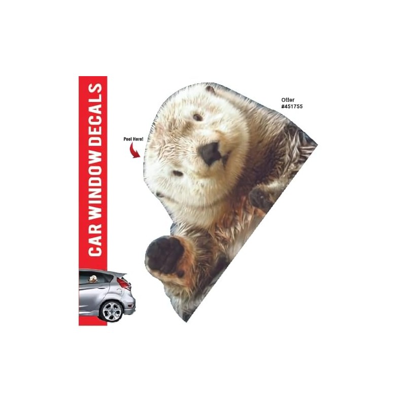 Animal Car Window Decals Funny 3D Weatherproof Decals (Otter)