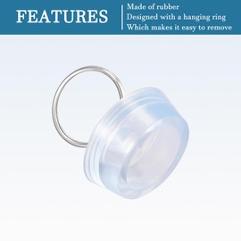 QUARKZMAN 29-32 mm Rubber Sink Plug x 2 Pieces Sink Bath Drain Plug Bar Water Stopper Seal with Pull Ring for Bathtub, Bathroom and Sink Clear Blue