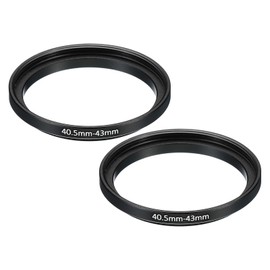 PATIKIL 40.5mm-43mm Metal Step Up Ring, 2 Pack Camera Lens Filter Adapter Ring Aluminum Filter Adapter Ring for Camera Lenses Hood, Black