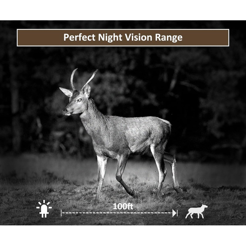 GardePro E7 WiFi Wildlife Camera, 64MP 1296P, Phone App, 100ft