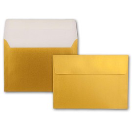 B6 Neuser Colorful Envelopes 162 x 114 mm Sticker Gesamtparent, Metallic Gold