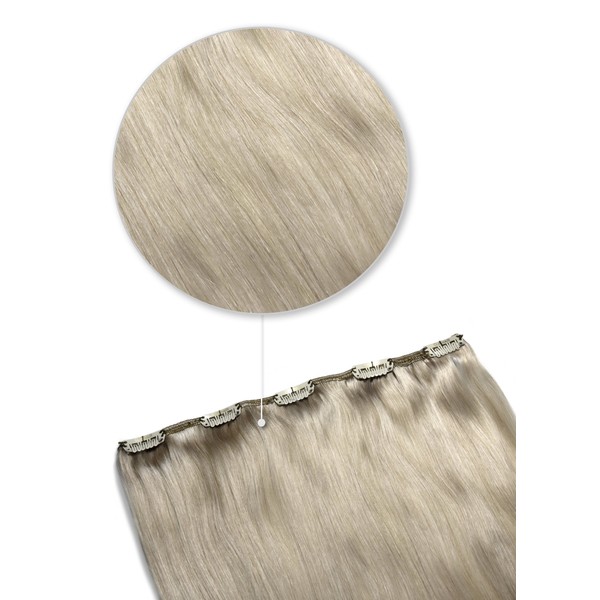 cliphair One Piece Top-up Remy Clip in Human Hair Extensions - Silver Sand (#SS), 18" (40g)