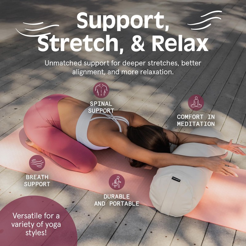 Retrospec Sequoia Yoga Bolster & Meditation Cushion - Supportive Yoga