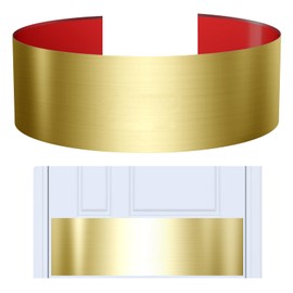 Sanbege Stainless Steel Door Kick Plate, 6" x 28" Door Push Plate, Self Adhesive Kickplate for 30" Doors Interior or Exterior (Brushed Gold)