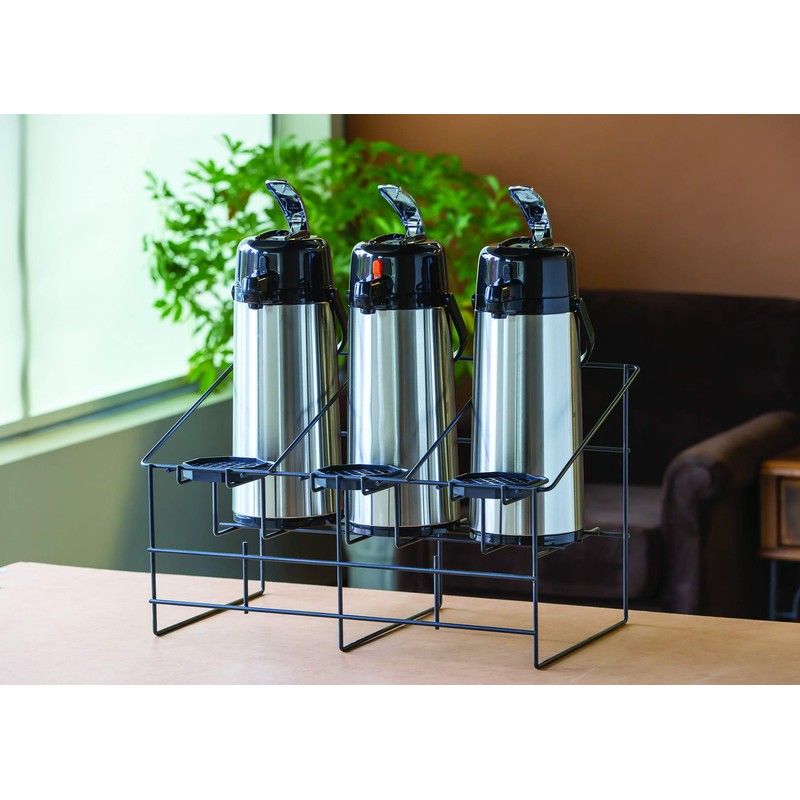 Service Ideas APR3BLC Triple Airpot Rack, Wire, Black