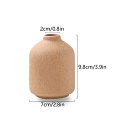 Set of 2 Ceramic Vase for Flower, Small Decorative Flower Vase Set for Home Decor, Living Room, Table, Kitchen, Wedding, Office(Brown)