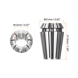 sourcing map ER20 Spring Collet 12mm Chuck 65Mn Steel for CNC Engraving Machine Lathe Milling