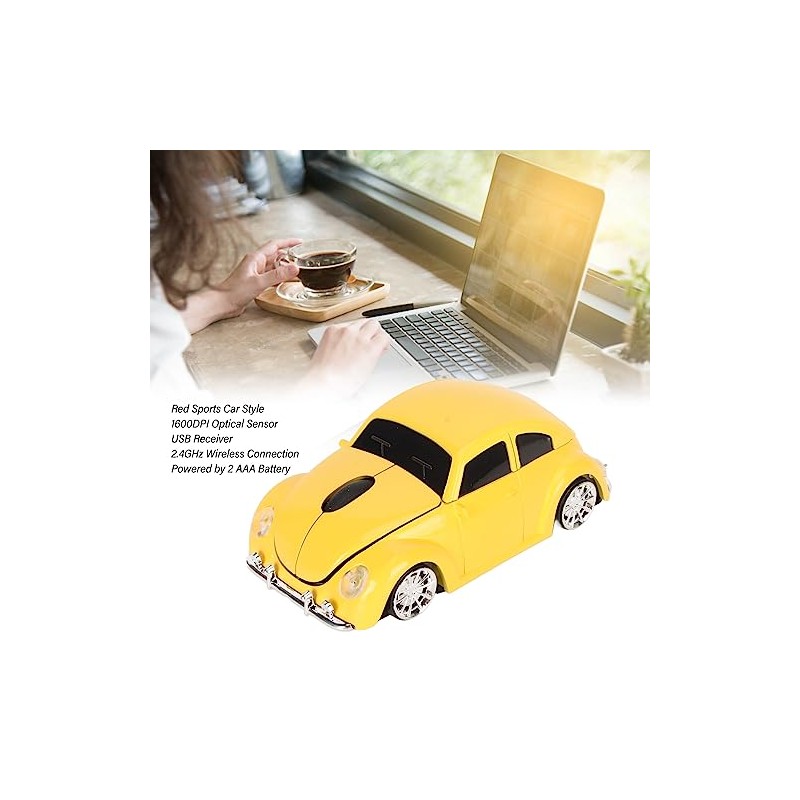 DAUZ Ratón inalámbrico, ratón para Juegos con Forma de Coche