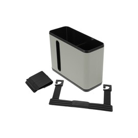INFINAUTO Car Trash Can Front Rear Seats 7.1" Length 2.8" Width 5.5" Height Auto Trash Bin Faux Leather ABS Gray Hanging