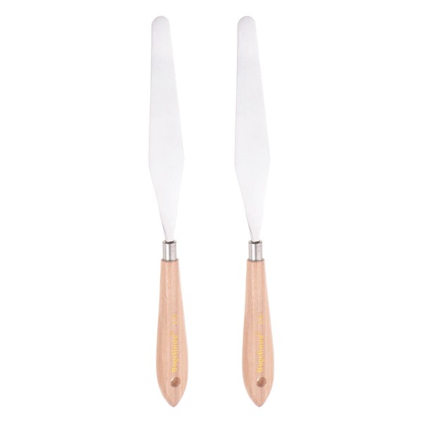 HARFINGTON 2pcs No.18 Painting Palette Knives Stainless Steel Pointy Spatula