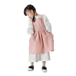 Kids’ Art Crafts Aprons Cotton Linen Children’s Smocks with Pockets Boys Girls Lovely Cooking Baking Bib Apron with Adjustable Strap Art Sleeveless Pinafore for Kitchen Cook Gardening DIY Painting