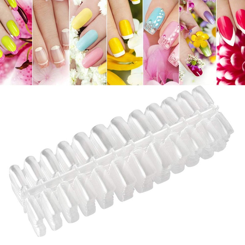 Puntas de uñas postizas, 504 piezas Puntas de uñas transparentes