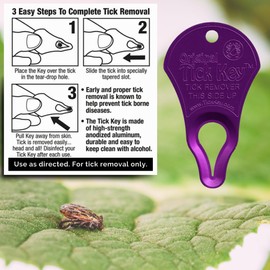 The Original Tick Key - Tick Detaching Device - Portable, Safe and Highly Effective Tick Detaching Tool (Purple)