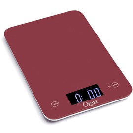 Ozeri Touch Professional Tempered Glass Digital Kitchen Scale, Red Engine