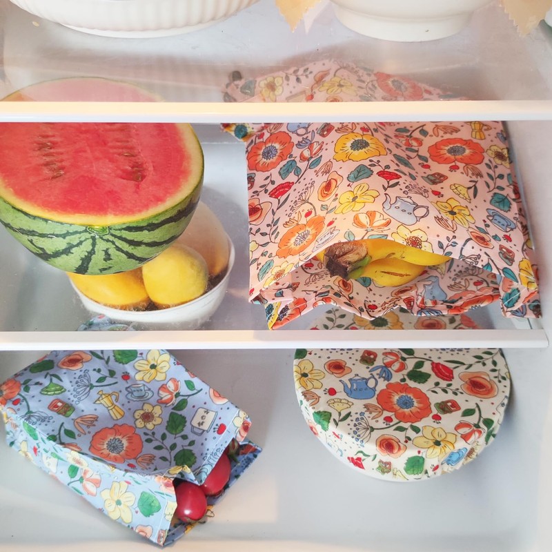 3 Pieces Beeswax Bowl Covers Reusable Beeswax Food Wrap Stretch