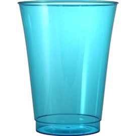 Mozaik 10 Turquoise Blue Plastic Cups 200ml