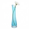 Happyupcity 9" Slanted Mouth Blue Glass Bud Vase, Single Stem