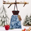 XULLZH dark blue marble Print Christmas Sacks Drawstring Presents Wrapping