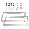 Chrome Stainless Steel Metal License Plate Frame Tag Cover With