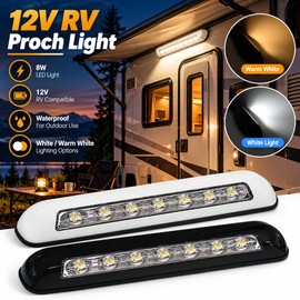12V RV LED Awning Light for Camper Exterior Lighting – 8W Waterproof Porch Lamp for Motorhomes, Caravans & Trailers