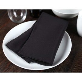 Arkwright Cloth Napkins, 20x20, 25-Pack, Polyester Dinner Napkins with Hemmed Edges - Ideal for Dinner, Wedding, Party, Banquet, Kitchen (Black)